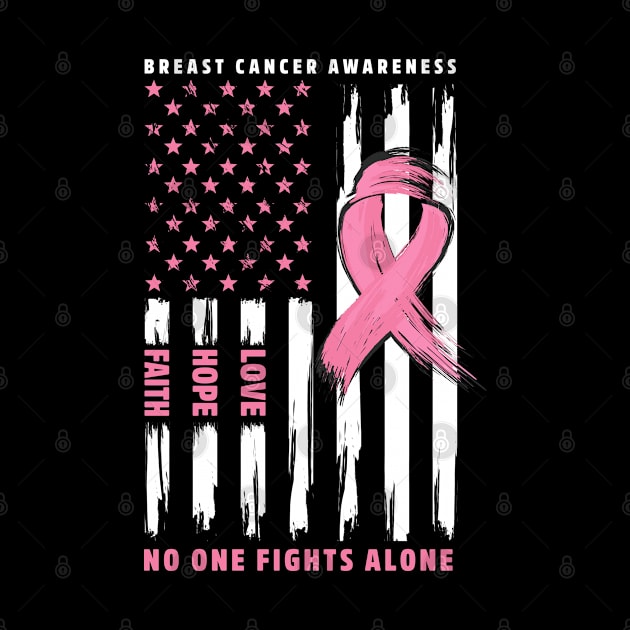 Cool American flag breast cancer awareness by Mad Maggie