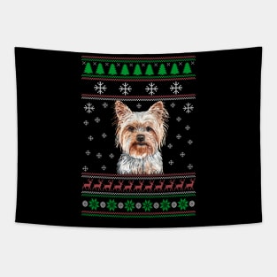 Yorkshire Terrier Ugly Christmas Sweater Funny Dog Lover Owner Gifts Tapestry