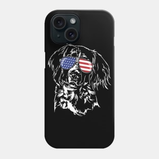 Small Munsterlander Pointer American Flag sunglasses patriotic dog Phone Case