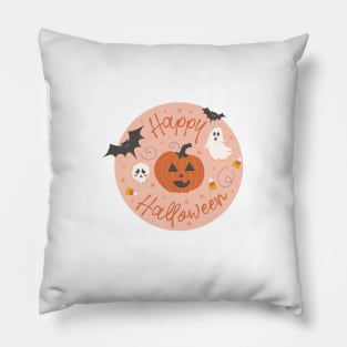 Pumpkin Party on Pink Pillow