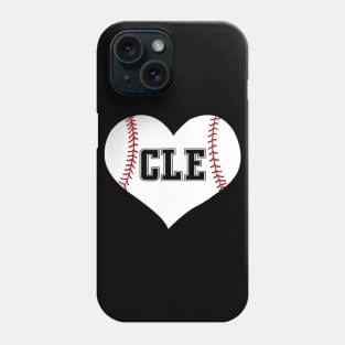 Cleveland Ohio Baseball Love Heart CLE Jersey Fan Phone Case