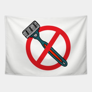 No Shaver Razors Allowed Funny Barber Sign Tapestry