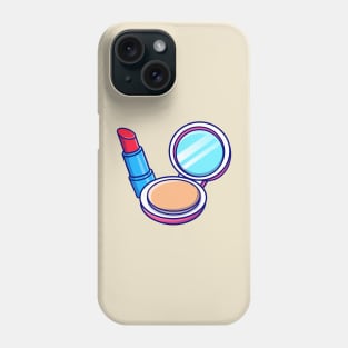 Floating Face Powder And Lipstick Cartoon Phone Case