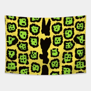 Jaguar Pattern in Lime-Lemon Tapestry