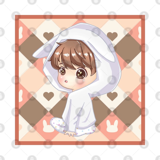 BTS KPOP JUNGKOOK CUTE CHIBI CHARACTER by moonquarius