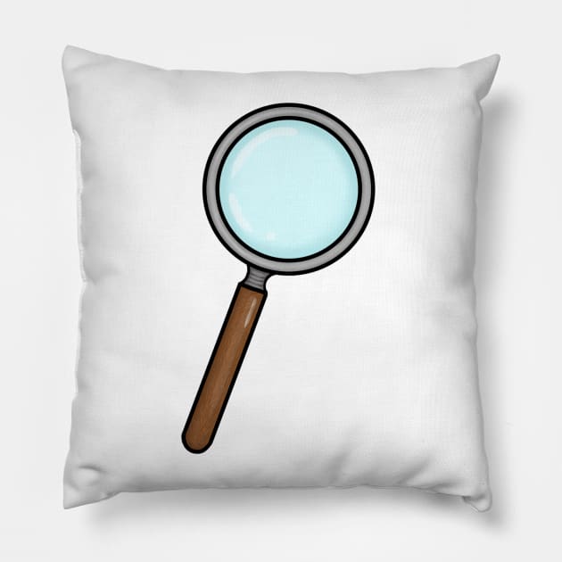 magnifying glass Pillow by mouriss