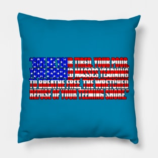 Statue Of Liberty quote USA Flag Pillow