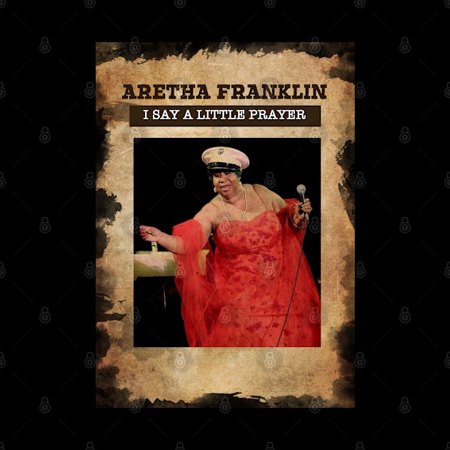 Vintage Old Paper 80s Style Aretha Franklin /// Fan Art Design by Madesu Art