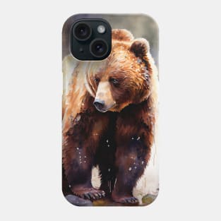 Arctic Brown Bear - Watercolor Paint Phone Case
