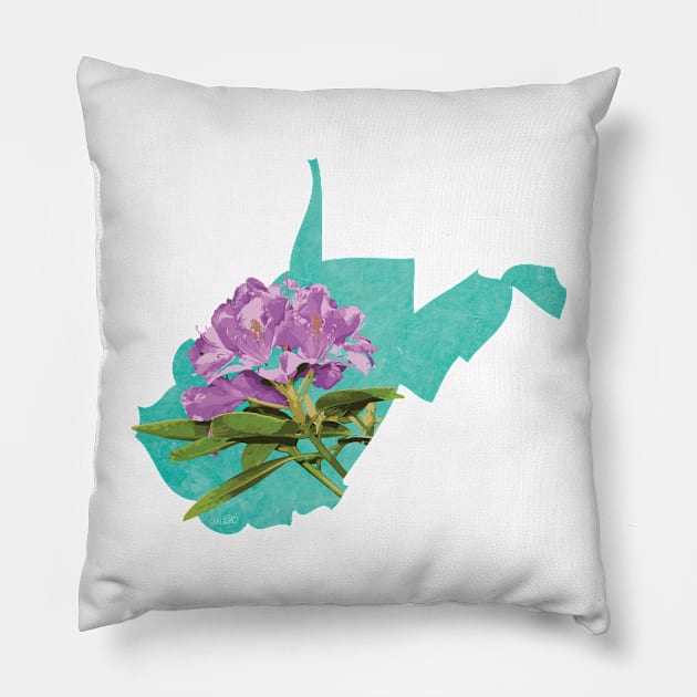 West Virginia Rhododendron Pillow by Lavenderbuttons