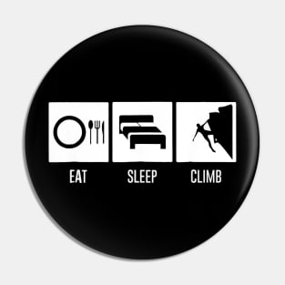 Eat Sleep Climb T Shirt Rock Climbing Mountain Climbing Pin