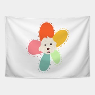 Sunshine Rainbow Flower Dog Tapestry