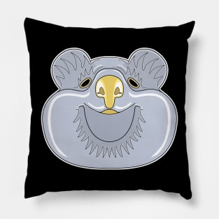 silver cute quokka face Pillow