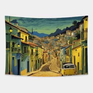 Escadaria Selaron Starry Night Brazil Vintage Tourism Travel Poster Tapestry