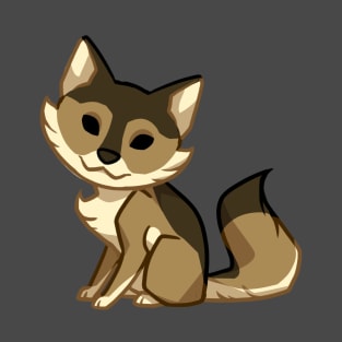 Adorable brown chibi wolf design T-Shirt