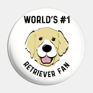 No 1 Golden Retriever Fan Retriever Dog Fan Pin