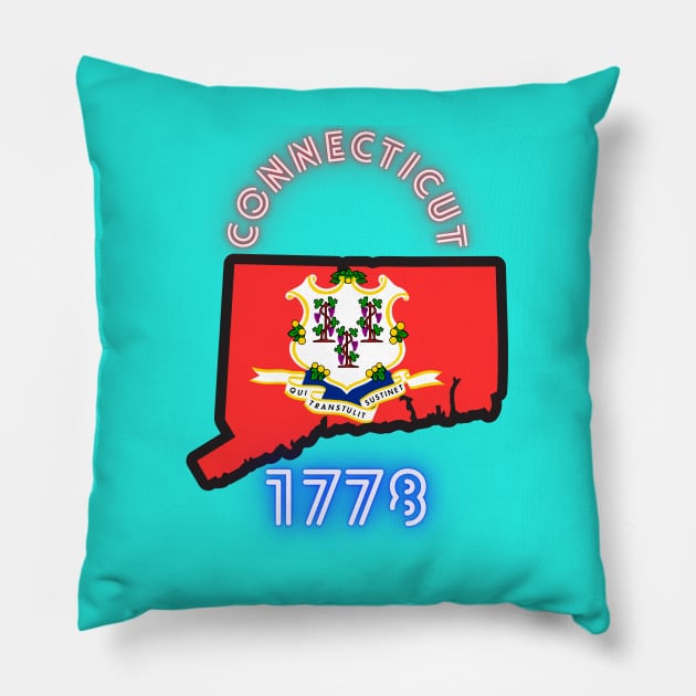 State of Connecticut USA Pillow by TopSea