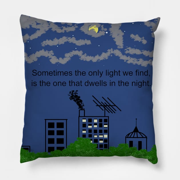 City Night Scape Pillow by CrescentfangCreations