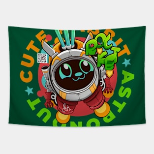 Cute Rabbit Astronout Tapestry