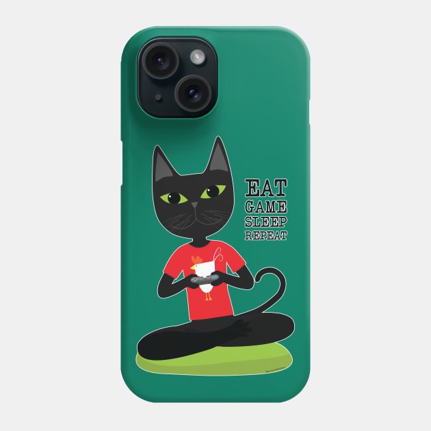 Eat Game Sleep Repeat Phone Case by uncutcreations