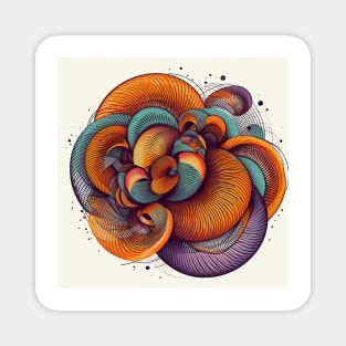 Psychedelic looking abstract illustration of geometric swirls Magnet