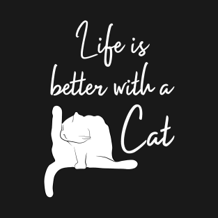 LIfe is Better with a Cat | Black T-Shirt