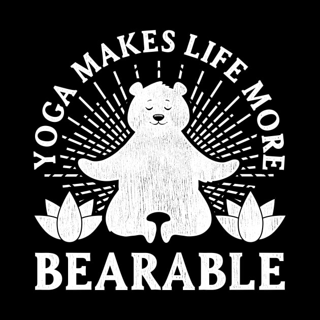 Funny Yoga Bear Meditating Relaxed Peaceful Lotus Meditating by merchmafia