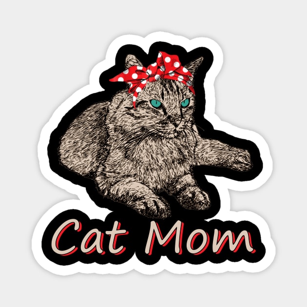 Funny Cat Mom Shirt for Cat Lovers Mothers Day Gift Magnet by Walkowiakvandersteen