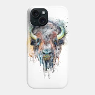 Buffalo Head Watercolor Portrait Phone Case