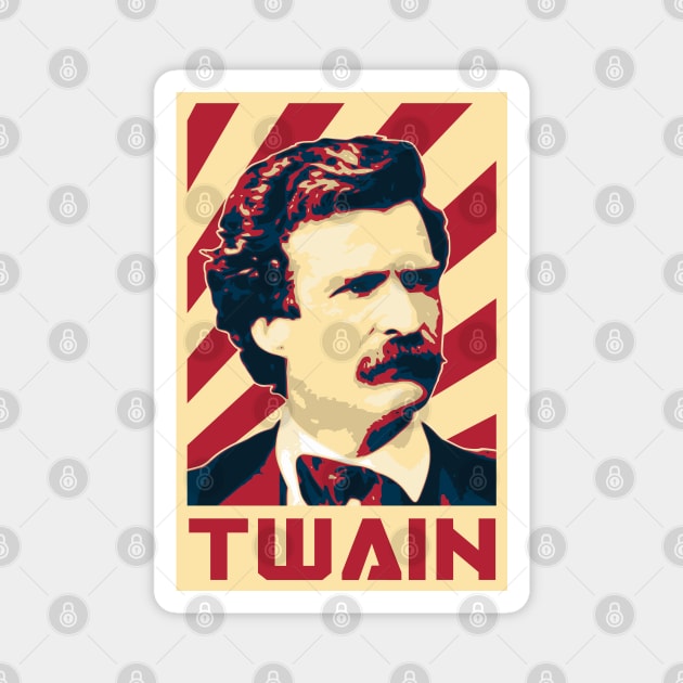 Mark Twain Retro Propaganda Magnet by Nerd_art