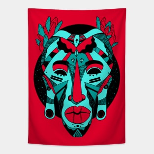 Turqred African Mask 1 Tapestry