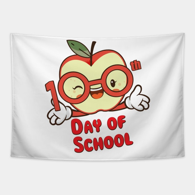 Cute Apple 100th Day Of School Funny Gifts Tapestry by macshoptee