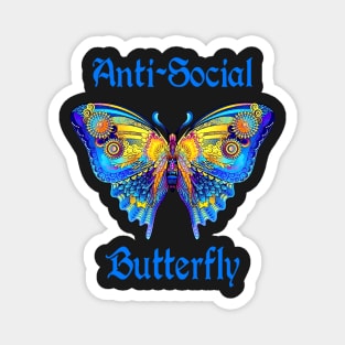 Colorful Anti-Social Butterfly Magnet