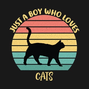 Just A boy Who Loves Cat Shirt, Cats Lover Kids Shirt, Siamese Cat Owner Gift, Cute Animal Lover Shirt, Siamese Cat Girl Shirt Gift T-Shirt