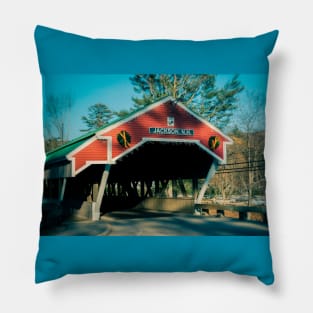 West End of Honeymoon Bridge Jackson New Hampshire Pillow