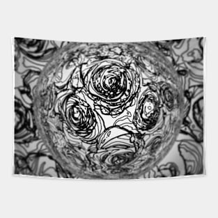 Black Goth Rose Floral Print Tapestry