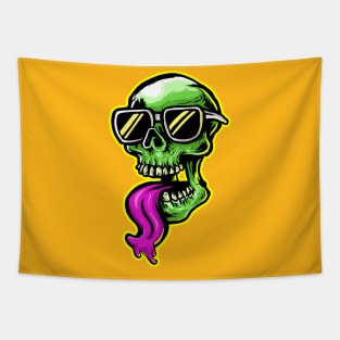 Skull tongue glasses Tapestry