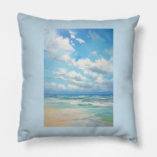 Minimalistic water color painting of ocean ! Pillow