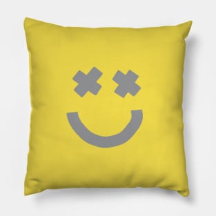 Happy Smiley Face with X Eyes Pillow