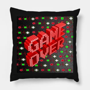 Gamer Gifts Video Gaming Graphic Design Funny Game Over Game Pillow