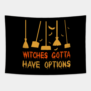 Witch Riding Brooms On A Dark Desert Highways Halloween Tapestry