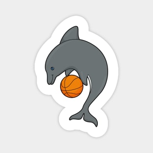 Dolphin as Basketball player with Basketball Magnet