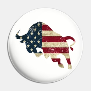 American Flag Bull Pin