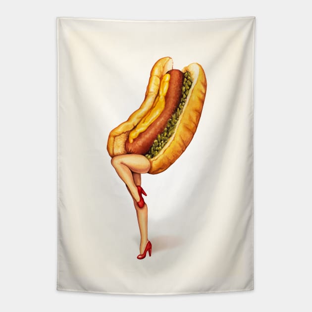 Movie Girls Hot Dog Girl Tapestry by KellyGilleran