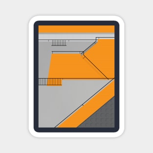 Modernist Orange Staircase Magnet