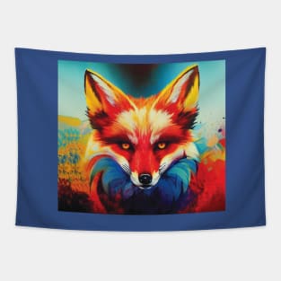Colourful Fox Art Tapestry