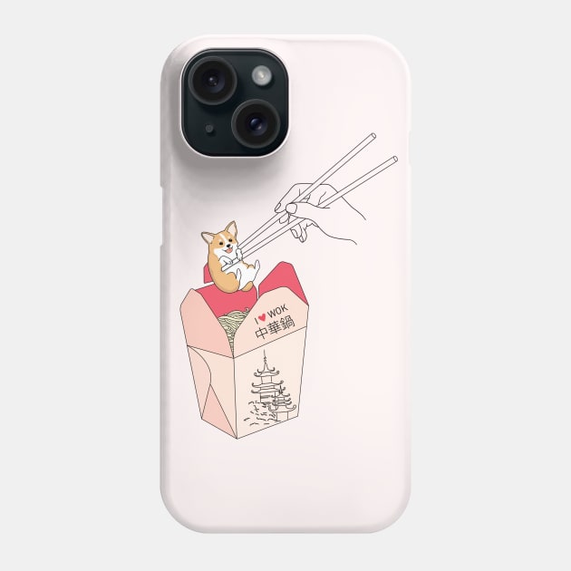 Corgi Noodles Phone Case by SuperrSunday