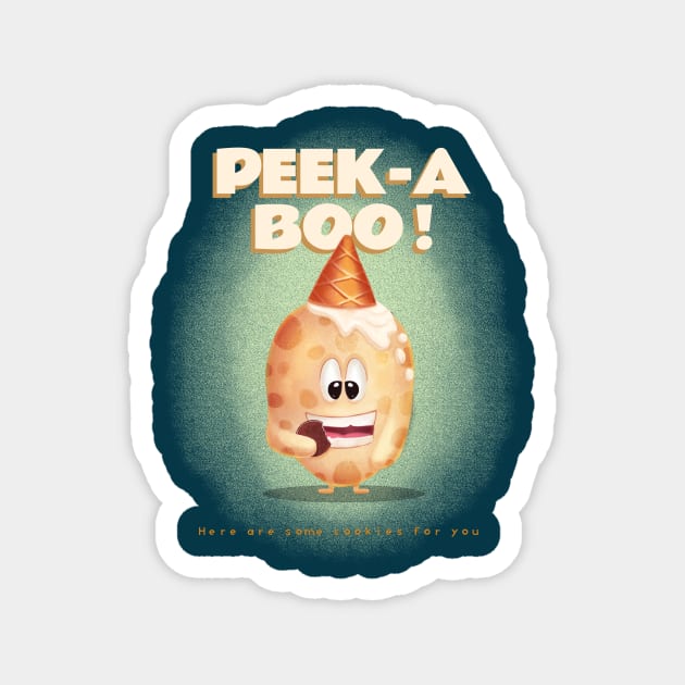 Peek A Boo ! Kids Design Memes Magnet by Dody