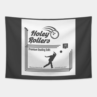 Holey Rollers Bowling Balls (white design) Tapestry