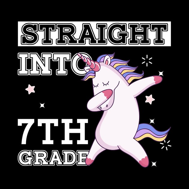 Straight Outta 7th Grade Unicorn Back To School Gift by kateeleone97023